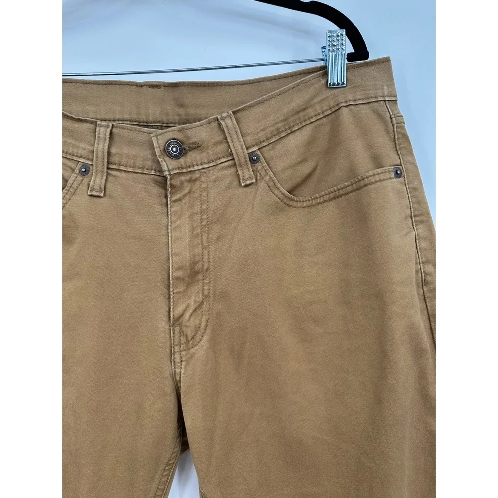 Levis 541 Athletic Taper Pants Mens 34x32 Brown Khaki Stretch Chino Jeans preppy